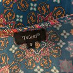 Tolani  Size S 100% Silk Mini Shift Dress Boho Indie Bohemian Bell Sleeves Photo 3