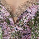 Natasha Zinko Pink & Green Sakura Floral Print Sweetheart Midi Dress Size 8 Photo 3