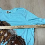 Vintage Horse Graphic Long Sleeve Crew Neck Pullover Sweatshirt Blue Size L Photo 4