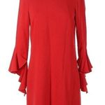 Worth New York Red Long Ruffle Sleeve Holiday Party Cocktail Dress Size 0 XS Photo 0