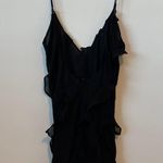 Rat and Boa Black Silk Ruffle Selena Dress Size: M Size M Photo 12
