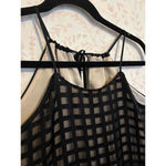 Anthropologie Black Sheer Checkered Sleeveless Tank Top Photo 2