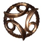 Modernist Copper Brooch Coiled Rope Perimeter Vintage Jewelry Brown Photo 1