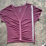 American Eagle  Soft and Sexy Dusty Rose Pink Draped Crop Top Small Photo 5