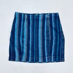 Free People Blue Stretch Cotton Striped Denim Mini Skirt Womens size 6 Photo 6
