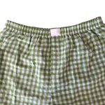 NWOT Green and White Gingham Women's Boxer Shorts Medium Photo 2