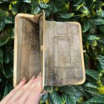 None Genuine Leather Gold Clasp Snakeskin Pattern Wallet Photo 3