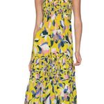 Maaji Strapless Long Smocked Tiered Maxi Dress Floral Hamilton Bay Print Size M Photo 2