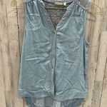 Holding Horses chambray crochet lace back vest sleeveless button front size 0 Photo 0