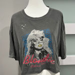 Blondie Rock Band Graphic Crop Top Distressed Grey S M Gray Photo 0