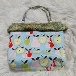 Beaded Pear Apple Blue Fringe Purse y2k Unique Chic Hand purse Closure Fruit Photo 6