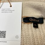 Quince NEW  Women's Cream Chunky Rib Knit Collar Long Sleeve Polo Sweater Top XL Photo 2