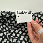 Nine West Geometric Checkered Chiffon A-line Mini Skirt Black White Size XXL NWT Photo 6