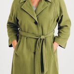 J. Jill Green Corduroy Belted Trench
Coat Jacket Size XL. Lined, Pockets Photo 0