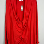 Chico's  3 Zenergy Top Womens XL Orange Red Raquel Surplice Wrap Draped Jersey New Photo 0