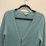 J.Crew  Light Blue 100% Cashmere Zip Cardigan. Size Medium. Photo 1