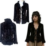 3 PIECE DARK FAIRY WHIMSY GOTH BUTTERFLY DRESS CORSET TIE UP SWEATER TOP Black Size M Photo 4