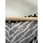 Ann Taylor Loft Women Linen Tee Size L Black White Stripe Short Cap Sleeve Shirt Size L Photo 5