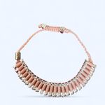 Heart You Back pink dog bone bracelet with silver bones and paws Photo 1