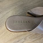 Italian Shoemakers Sandals Beige Wedge Heels Gold Accent Size 8.5 Women Photo 9