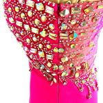 Envious Couture Prom One Shoulder Jeweled Fuchsia Pink Gown Size 8 Dress Pageant Photo 5