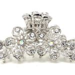 New Wedding Rhinestone Flower Hair Claw Clip Elegant Two Photo 1