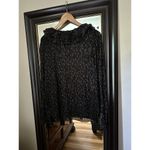 J.Crew  Shimmer V Neck Ruffle Top Floral Size XXL Black Multi Metallic NWT Photo 6