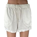 Pull & Bear  Women's White Drawstring High Waisted Casual Mini Shorts Size M Photo 0