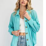 Hudson Gray  Waffle Knit Button Down Shacket Shirt Photo 1