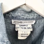 Chico's Platinum Denim Light Chambray Button Down Embroidered Lace Shoulders 1 Photo 5