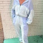 PARADISED Blue 100% Cotton Long Sleeve Tracksuit Kelsey Jumpsuit Size Medium Photo 0