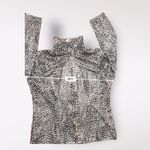 Misook ‎ Vintage Y2K Black White Spotted Shiny Zip Closure Jacket Size S Photo 3