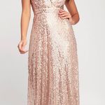 Lulus Sequins Rose Gold Full Length Dress Photo 0