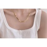 Boutique NEW Women's Solid 18k Gold Plated Square Bead Snake Chain Necklace 16-18"‎ Photo 13