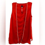 THML  Red Tank Blue/white Embroidery, Crossover Back, Womens X-Small Photo 1