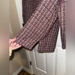 Maggie Barnes Plus Vintage Purple Pink Plaid Button Up Jacket 1X Photo 8