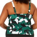 Anne cole  Women's Green and Black Floral swim top only. Photo 1