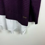 Calvin Klein Womens Purple Mixed Media Pullover Sweater | Office Casual Classic Photo 4