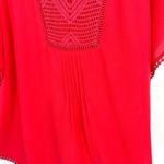 Anthropologie Meadow Rue Anele Crochet Flutter Dolman Sleeve Blouse Pink Small Photo 4