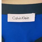 Calvin Klein  Women's Bright Blue & Black Long Sleeved Half Zip Popover Blouse Photo 4