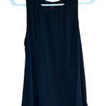 Banana Republic  Sheer Black Crewneck Racer Back Sleeveless Washable Silk Tank Photo 3