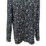 EXPRESS Floral Blouse Long Sleeve Collared Button-Up Black White Floral W M NWOT Photo 5