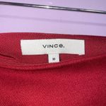 Vince  Asymmetric Drape Skirt Crimson Women Size 10 Red Midi Wool Office Career Photo 4