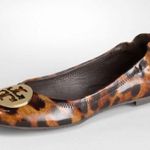 Tory Burch Reva Patent Leather Leopard Animal Print Ballet Flats Size 7 Photo 0