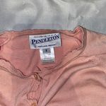 Pendleton vintage pink button up silk cardigan with embroidered floral details Photo 3