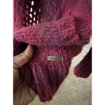 Eddie Bauer  Open Cadigan Size S Maroon Long Sleeve Open Front Knit Pockets Photo 5