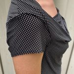 Saint Tropez West  Polka Dot Capped Sleeve with Cowl Neckline Top Photo 3