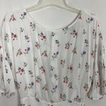 Forever 21  Floral White Open Back Short Sleeve Romper Size Medium Photo 2