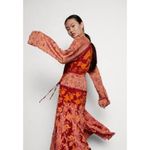 Free People  Tilda Maxi Wrap Dress in Femme Combo Long Sleeve Size Large L Photo 10