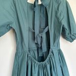 Peter Som  Collective Green Puff Sleeve Ruffled Open Back Dress 2 Photo 5